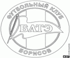 Emblem des FC BATE Borisov oder Baryssau, Weißrussisch Fußballmannschaft. Futboĺny kliub BATE Barysaŭ, weißrussische ursprünglichen Namen transliteriert