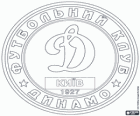 Emblem des FC Dynamo Kiew, Ukraine Fußballmannschaft. Futbolni Klub Dynamo Kyïv, Original ukrainisch Namen transliteriert