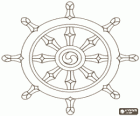 Das Rad des Dharma, Dharmachakra, das Symbol des Buddhismus