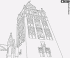La Giralda, ein ehemaliges Minarett der Almohaden-Moschee von Sevilla, jetzt der Glockenturm der Kathedrale von Sevilla