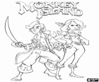 Monkey Island, ein Abenteuer Videospiel. Guybrush Threepwood und Elaine Marley, die Hauptprotagonisten
