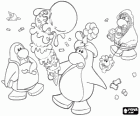 Die Dame Pinguin mit einem großen Eistüte. Club Penguin