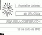 Vereidigung der Verfassung von Uruguay. Jedes Jahr im Juli 18 ist der Eid des ersten nationalen Verfassung von 1830 gefeiert