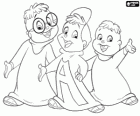 Alvin und die Chipmunks, eine musikalische Gruppe von drei Eichhörnchen gebildet