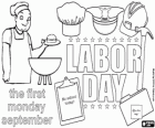 Labor Day oder Tag der Arbeit, erster Montag im September in den USA als das symbolische Ende des Sommers Familie Grillen gefeiert
