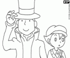 Professor Layton und sein Assistent Luke Triton, Protagonisten des Geheimnisses und Puzzle-Spiele für Nintendo