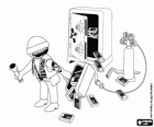 Der Dieb hat es geschafft, den Tresor zu öffnen und stahlen Geld von Playmobil