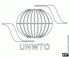 Welttourismusorganisation UNWTO-Logo. UNWTO, United Nations World Tourism Organization, auf Englisch