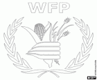 WFP Logo, Welternährungsprogramm der Vereinten Nationen. WFP, World Food Programme auf Englisch, logo der Vereinten Nationen
