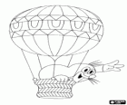 Der kleine Maulwurf fliegt in einem Heißluftballon