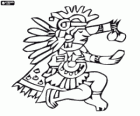 Aztec Priester machte eine Opfergabe an die Götter