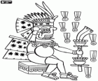 Tlatoc, dem Gott der regen und der Fruchtbarkeit, ist in der Kultur der Teootihuacan verwurzelt. Zeichnung aus dem Codex Magliabechiano