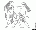 Zwillinge. Die Zwillinge. Dritte Zeichen des Tierkreises. Lateinischer Name Gemini