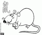 Die Ratte, die Zeichen der Ratte, das Jahr der Ratte. Das erste Zeichen der zwölf Tiere des chinesischen Tierkreises