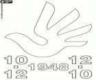Internationaler Tag der Menschenrechte. Es ist am 10. Dezember gefeiert, um die Verabschiedung der Allgemeinen Erklärung der Menschenrechte im Jahre 1948 zu gedenken