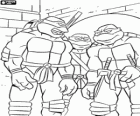 Die Ninja Turtles in einem von ihren Abenteuern