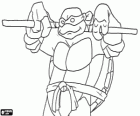 Donatello, ist die Waffe des Ninja-Schildkröten der japanischen langstock Bo