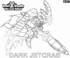 Dark Jetcrab. Invizimals Die verlorenen Stämme. Verrückt und unintelligent Kreaturen, die die Astronauten durch kleine Raketen mit Strom versorgt werden wollen