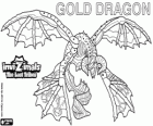 Gold Dragon. Invizimals Die verlorenen Stämme. Drache von gold mit vier Flügeln, die mehr als die Sonne scheint
