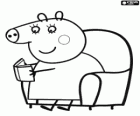 Mama Schwein ein Buch zu lesen. Peppa Wutz Mutter