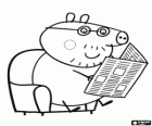 Papa Schwein Lesen der Zeitung. Der Vater von Peppa Pig