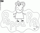 Eine Malvorlagen mit dem Logo der Peppa Pig, die berühmteste kleine wutz