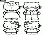 Die Hello Kitty Familie, Mutter, ihr Vater und ihre Zwillingsschwester Mimmy