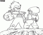 Vegeta und Son Gohan, dem stolzen Platz des Kriegers Gesicht mit dem Sohn des Son Goku konfrontiert
