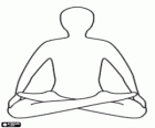 Person meditieren in der Lotussitz, Padmasana