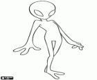 Ein alien mit einem großen Kopf und großen Augen