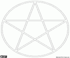 Pentakel, ein Pentagramm innerhalb eines Kreises. Das Symbol für Wicca-Religion, einen fünfzackigen Stern