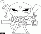 Korporal Giroro, ein Waffen-Experte aus der Anime-Serie Sergeant Keroro