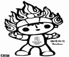 Huanhuan, die olympische Flamme. Ein weiterer Maskottchen der Olympischen Spiele Peking 2008