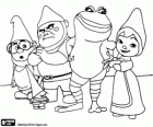 Juliet, Nanette, Tybalt, Paris und eine Goon. Charaktere von Gnomeo und Julia