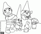 Gnomeo, Benny, Gräfin Blaublut und Shroom. Charaktere von Gnomeo und Julia