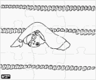 Wassersport Puzzle. Puzzle der Schwimmer üben kraulshwimmen