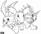 Digimon: Patamon, Agumon und Gabumon