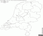 Karte der Niederlande. Königreich mit Küste an der Nordsee und grenzt an Deutschland und Belgien. Auch fälschlicherweise als Holland bekannt