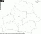 Karte der Republik Belarus. Land, Litauen, Lettland, Russland, Ukraine und Polen grenzt