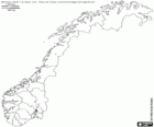 Karte des Königreichs Norwegen. Land in der skandinavischen Halbinsel mit langen Küste im Nord Atlantik und grenzt an Schweden, Finnland und Russland