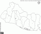 Karte von die Republik El Salvador. Hauptstadt: San Salvador. Land Mittelamerikas