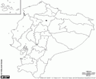 Karte der Republik Ecuador. Hauptstadt: Quito. Südamerikanische Land mit Küste im Pazifischen Ozean