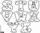Großbuchstaben von S bis Z Winter Alphabet