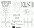 Super Bowl 2013. San Francisco 49ers vs. die Baltimore Ravens. Superdome, New Orleans, 3. Februar 2013