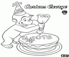 Coco Der neugierige Affe, Curious George mit Geburtstagstorte