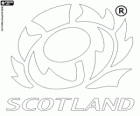 Logo der Schottland-Rugby-Nationalmannschaft. Emblem, die Distel