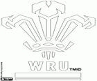 Logo des Wales Rugby-Nationalmannschaft, die roten Drachen. Emblem, der Prinz von Wales die Federn