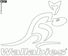 Logo der Australien-Rugby-Nationalmannschaft, die Wallabys. Emblem, das wallaby