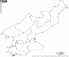 Karte von Nordkorea, Demokratische Volksrepublik Korea. Hauptstadt: Pyongyang. Land, die den nördlichen Teil der Halbinsel Korea belegt