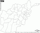 Karte von der islamischen Republik Afghanistan. Hauptstadt: Kabul. Land Zentralasiens ohne Steckdose zum Meer
